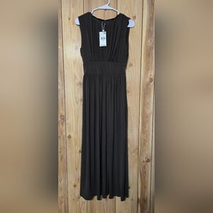 Mango Brown Maxi Dress Size 6 NWT